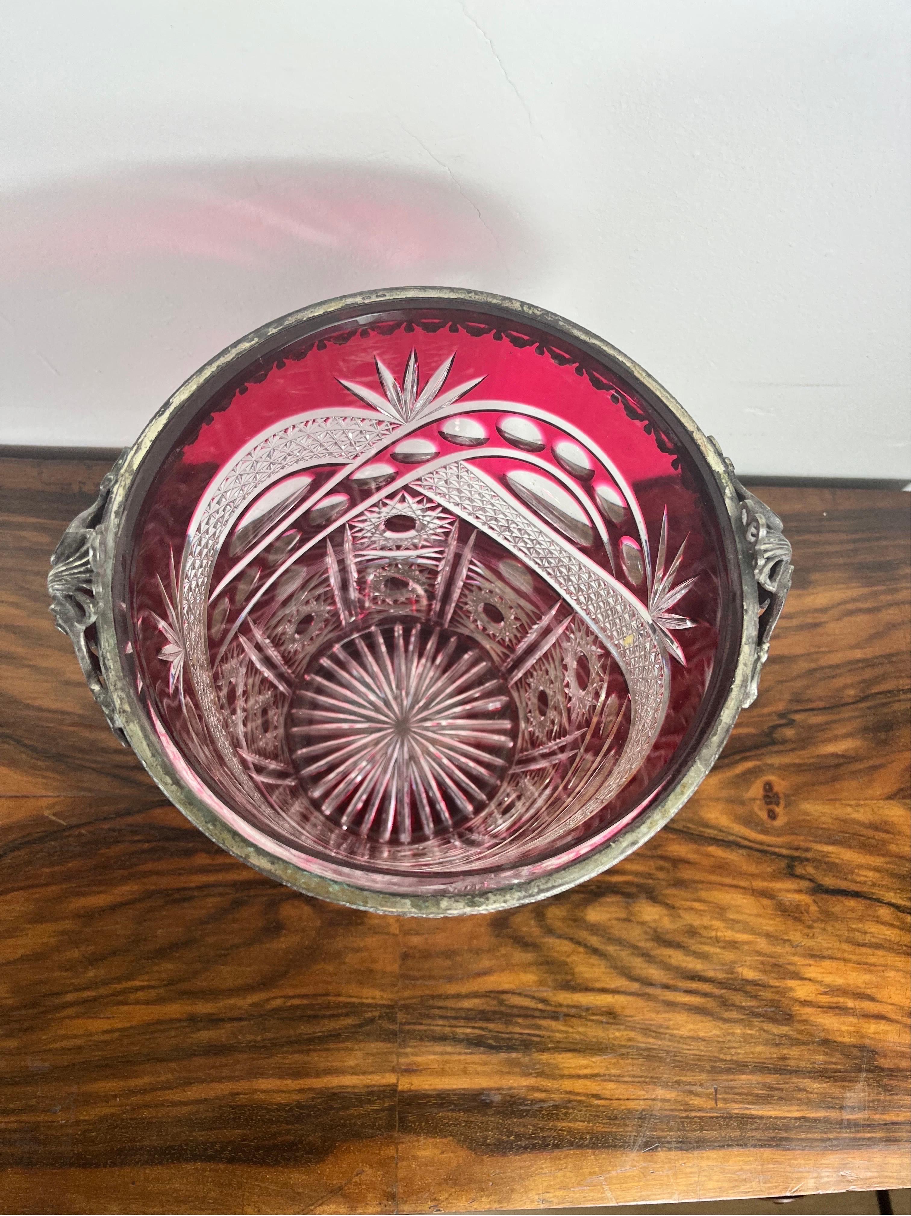 Mid-20th Century Crystal Vase Oh Bohemian