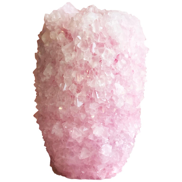 Crystal Vase Pink Large by Isaac Monte For Sale at 1stDibs
