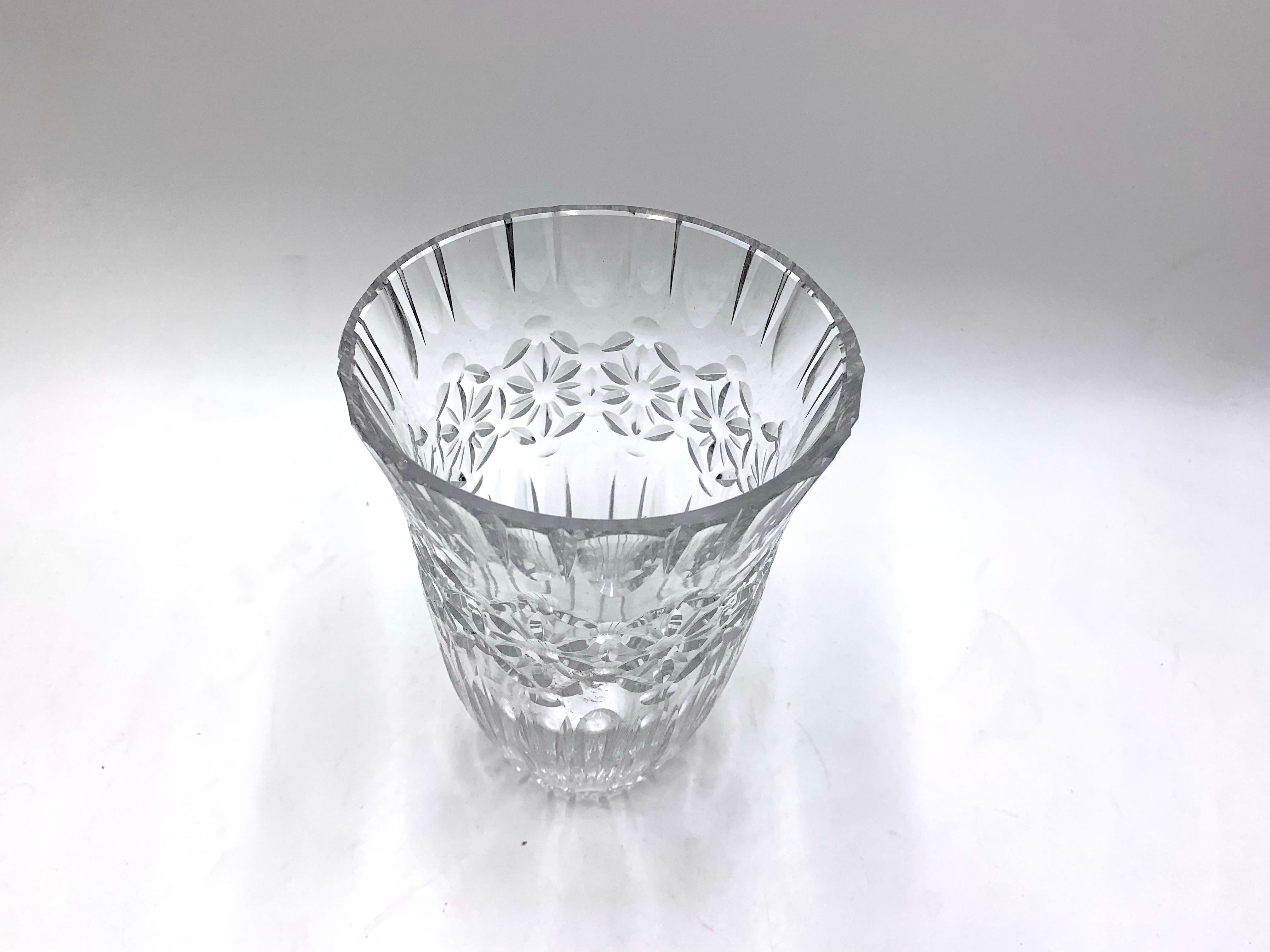 Mid-Century Modern Crystal Vase, Poland, 1960s For Sale