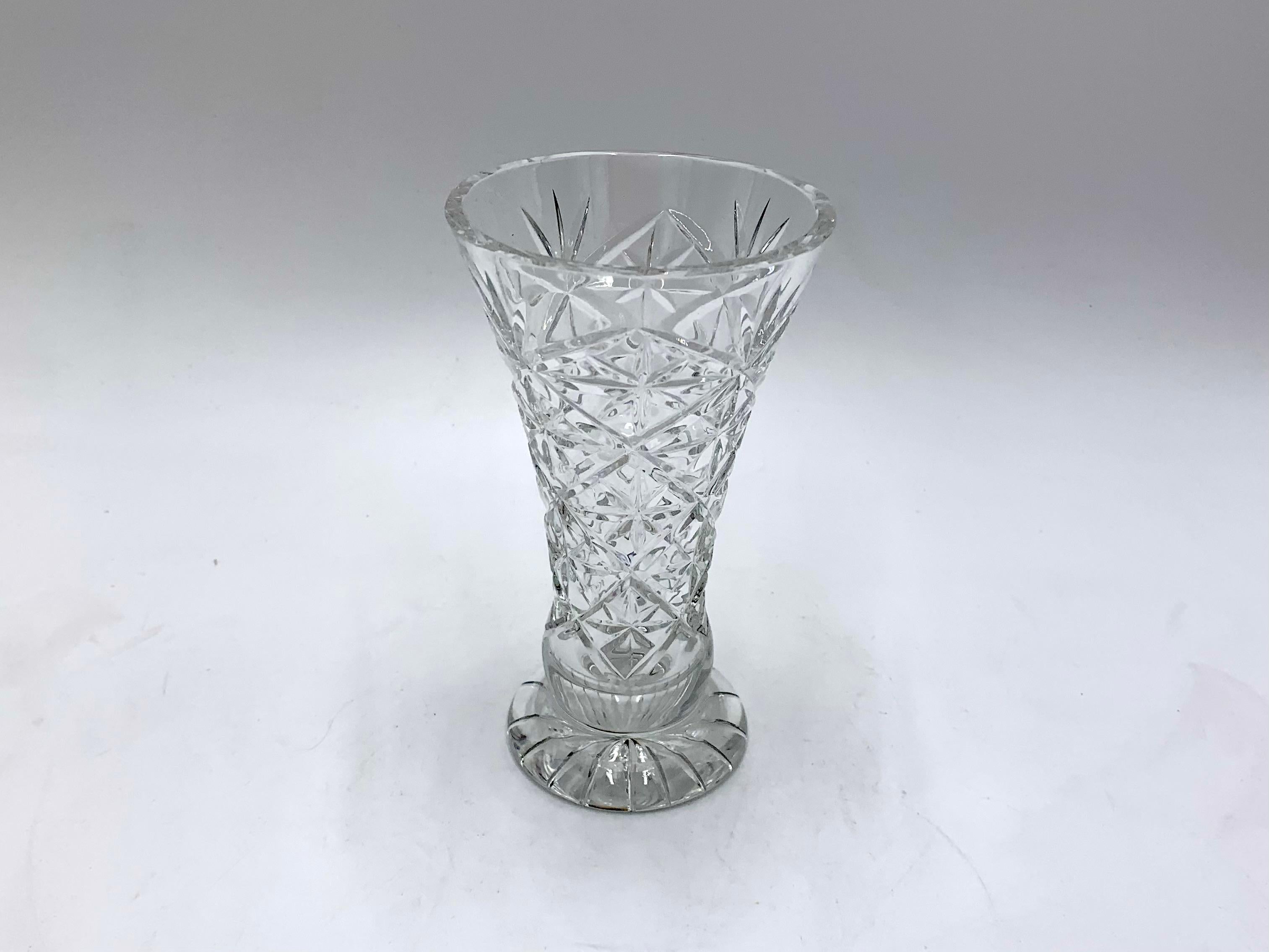 Mid-Century Modern Crystal Vase, Poland, 1960s