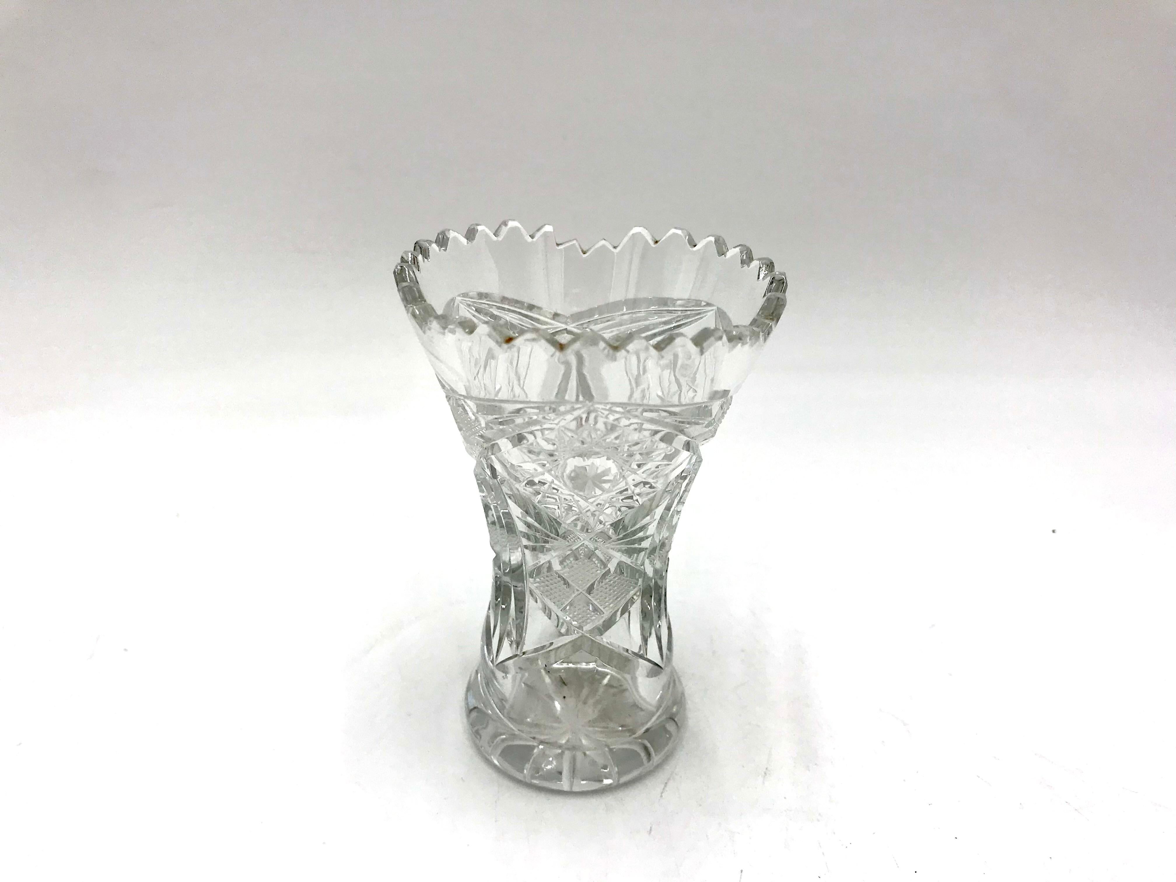 Mid-Century Modern Crystal Vase, Poland, 1960s For Sale