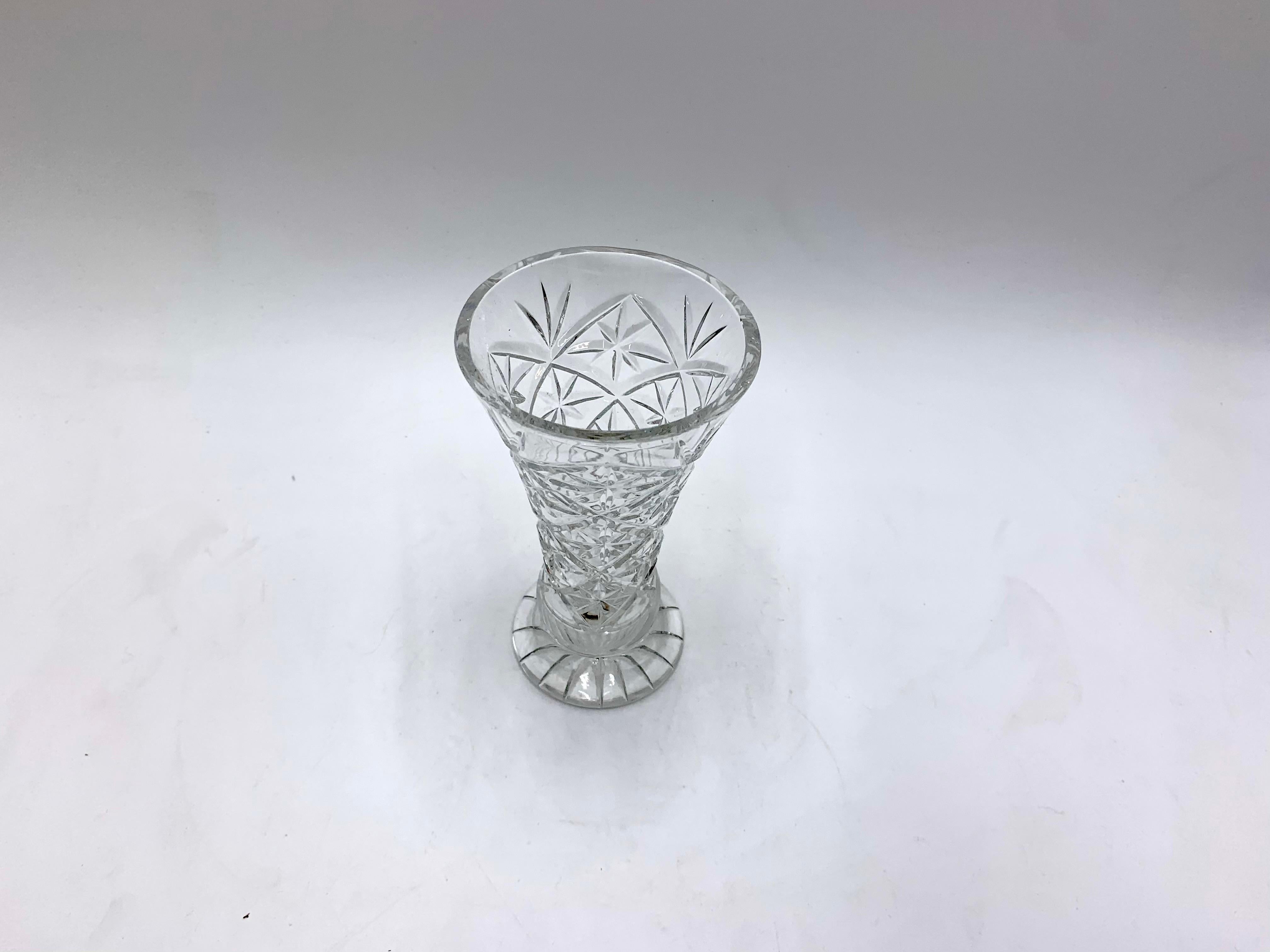 Polish Crystal Vase, Poland, 1960s