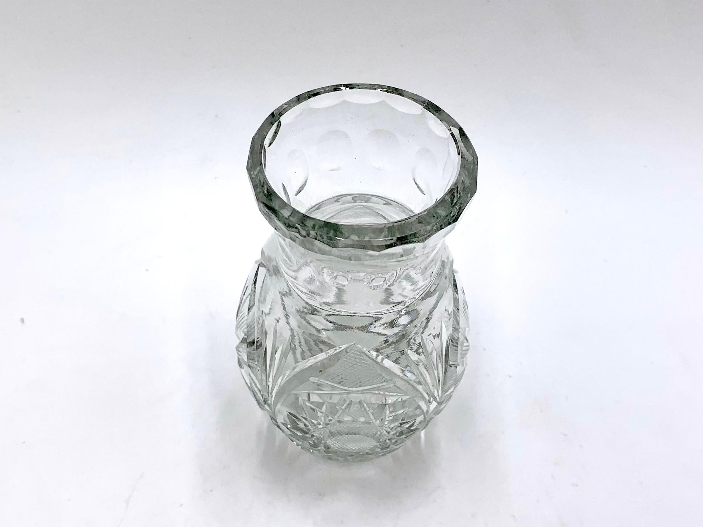 Polish Crystal Vase, Poland, 1960s For Sale
