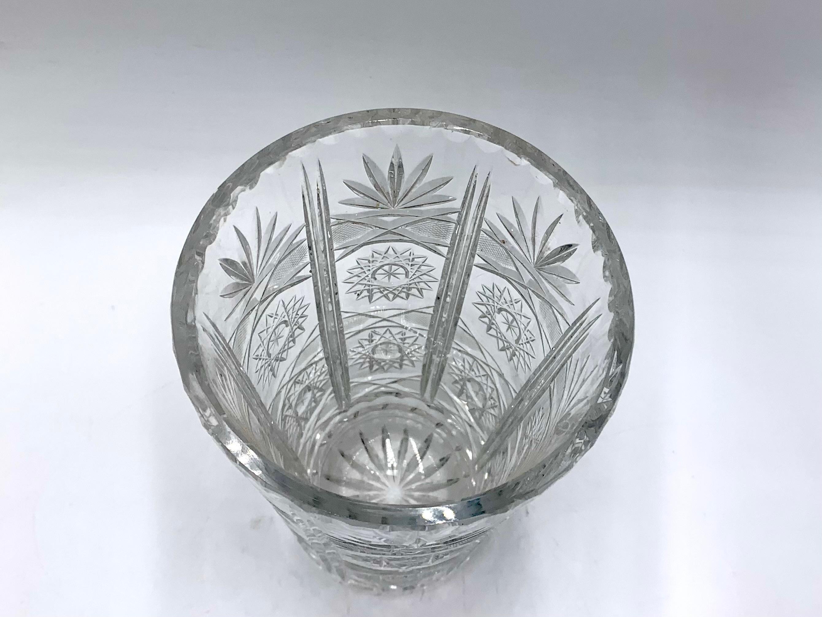 Mid-Century Modern Crystal Vase, Poland, 1960s For Sale