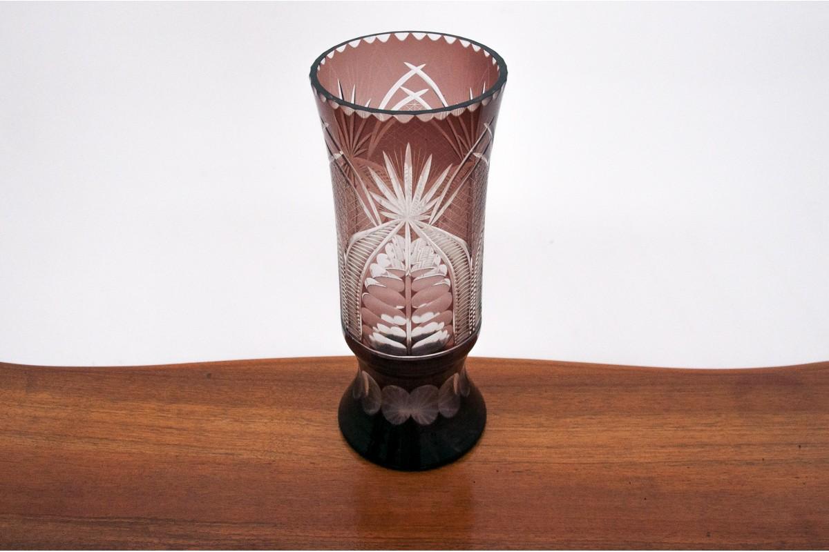 Mid-20th Century Crystal Vase, Poland, 1960s