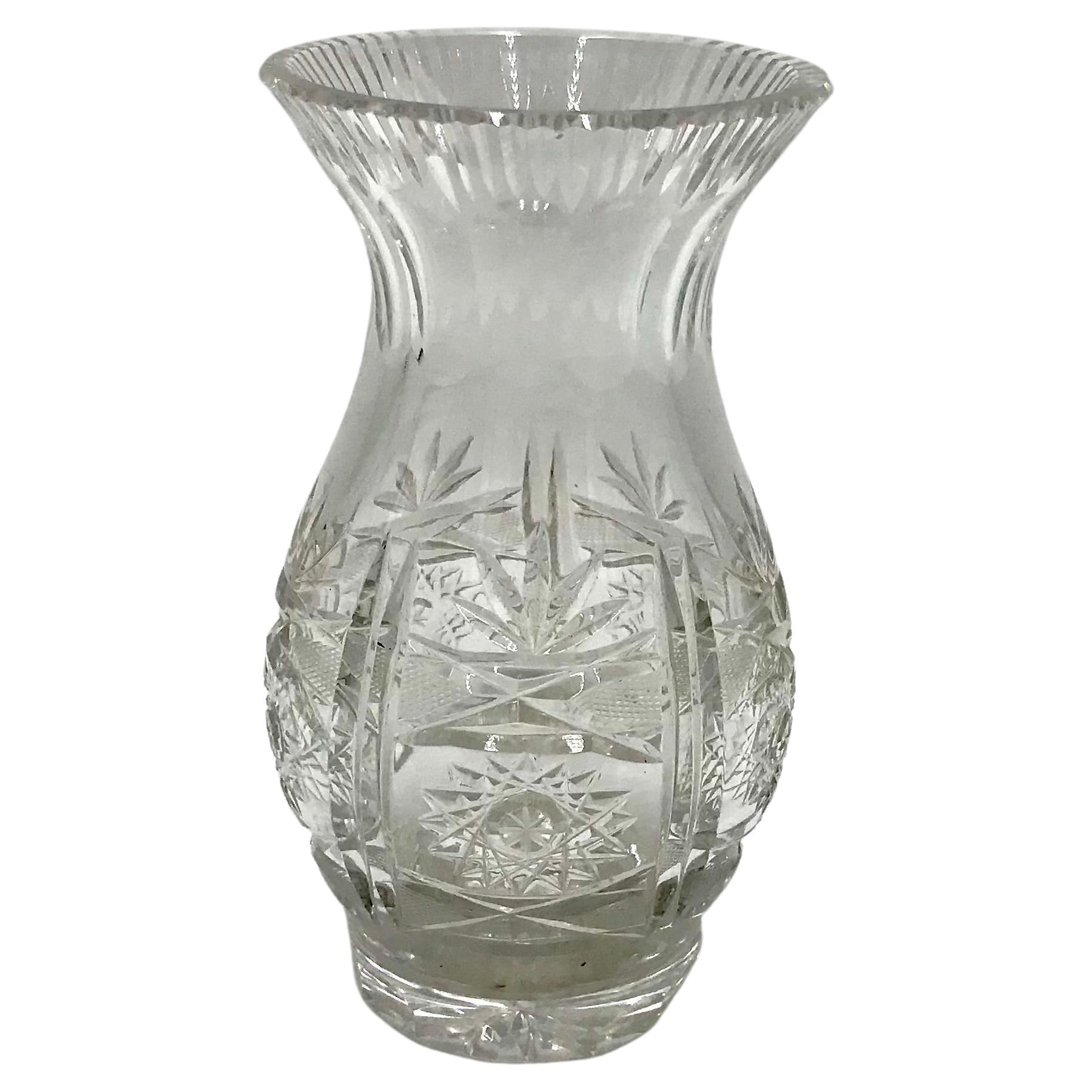 Crystal Vase, Poland, 1960s For Sale