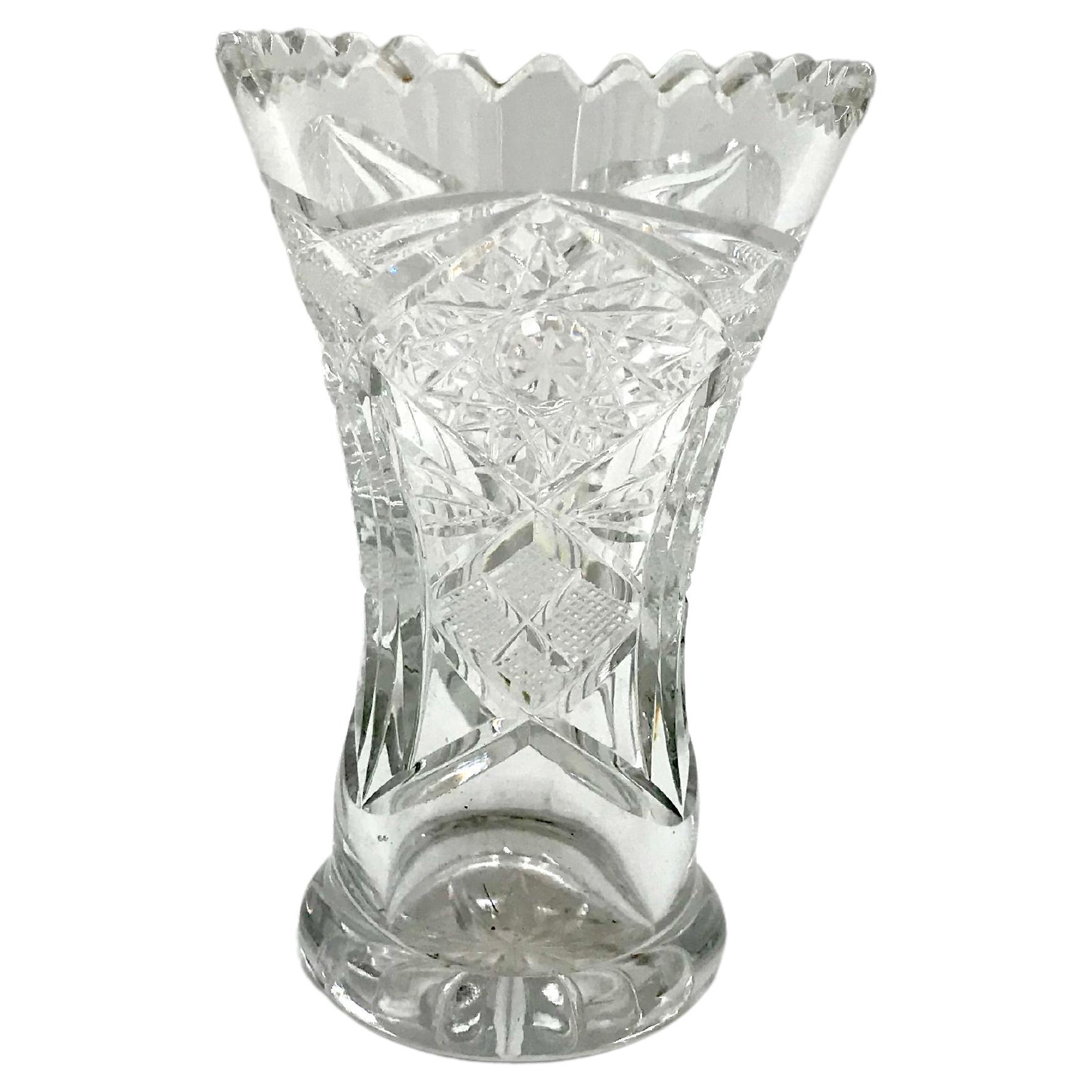 Crystal Vase, Poland, 1960s For Sale