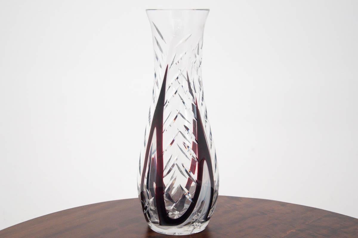 Mid-Century Modern Crystal Vase, Poland, 1970s For Sale