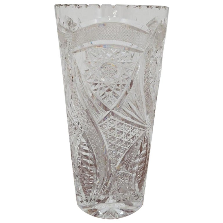 Crystal Vase, Poland, 1970s For Sale at 1stDibs