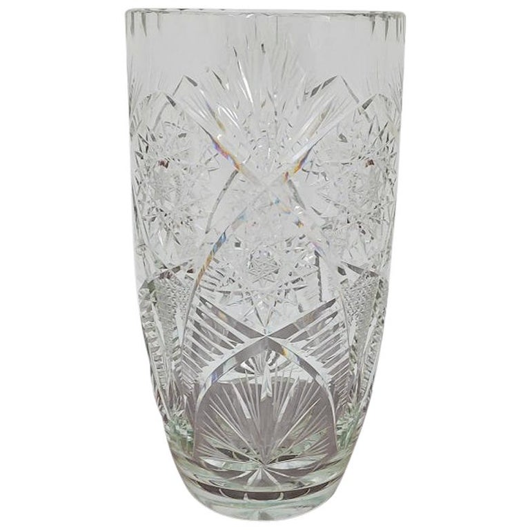 Crystal Vase, Poland, 1970s For Sale at 1stDibs