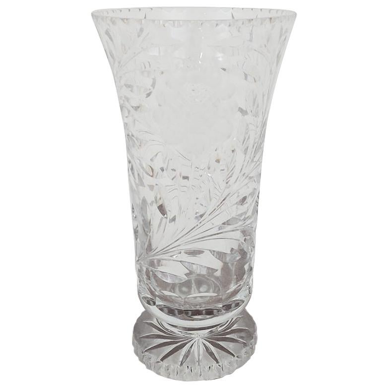 Crystal Vase, Poland, 1970s For Sale at 1stDibs