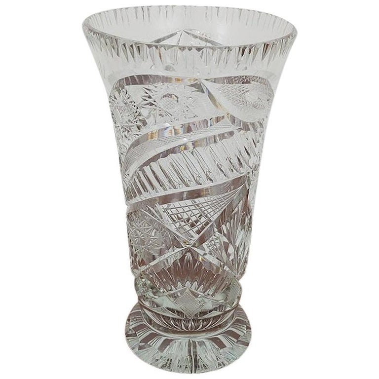 Crystal Vase, Poland, 1970s For Sale at 1stDibs
