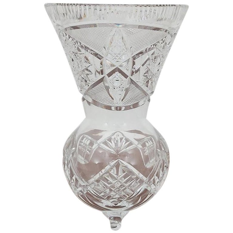Crystal Vase, Poland, 1970s For Sale at 1stDibs