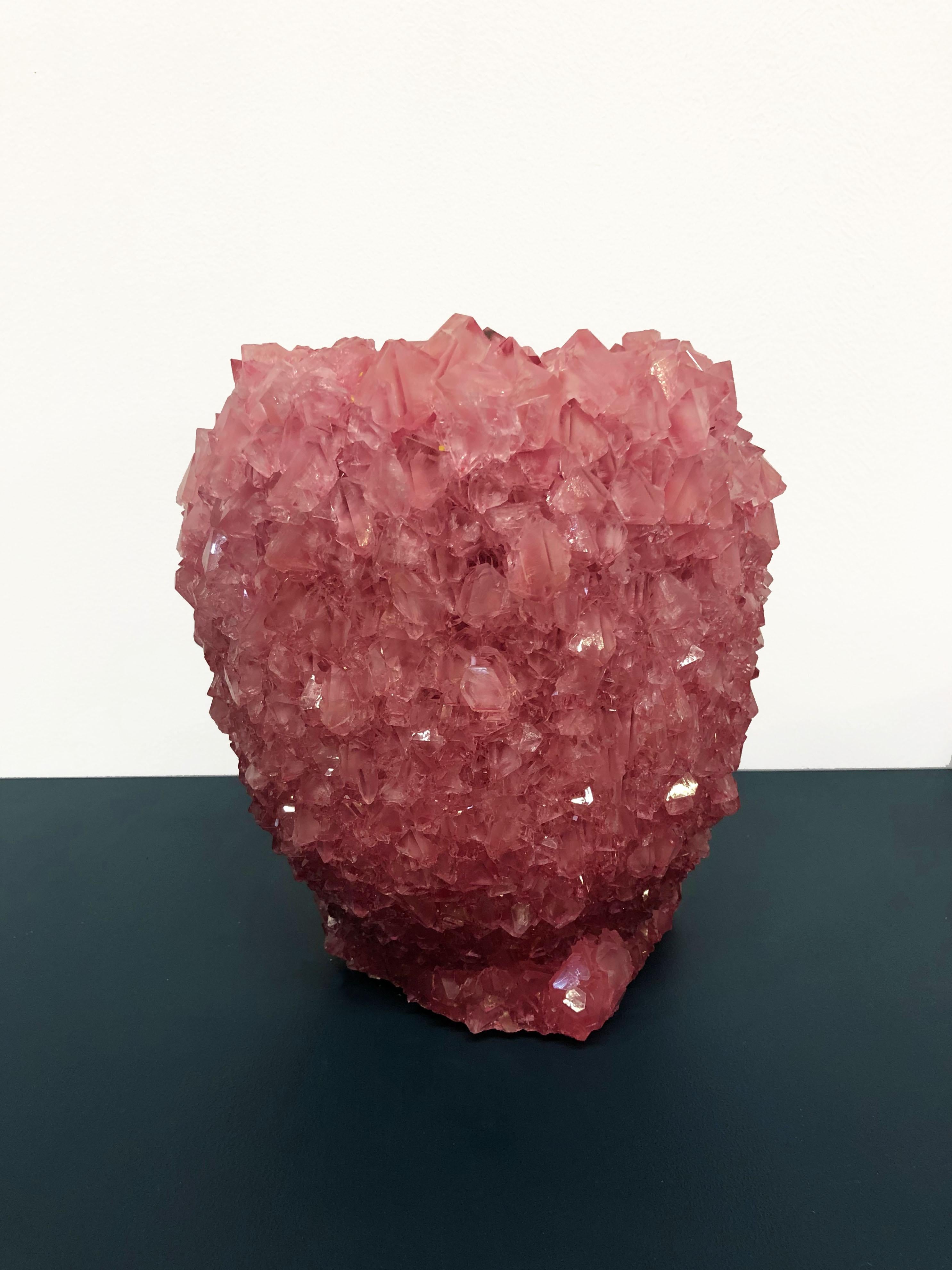 Dutch Crystal Vase Raspberry Medium by Isaac Monte