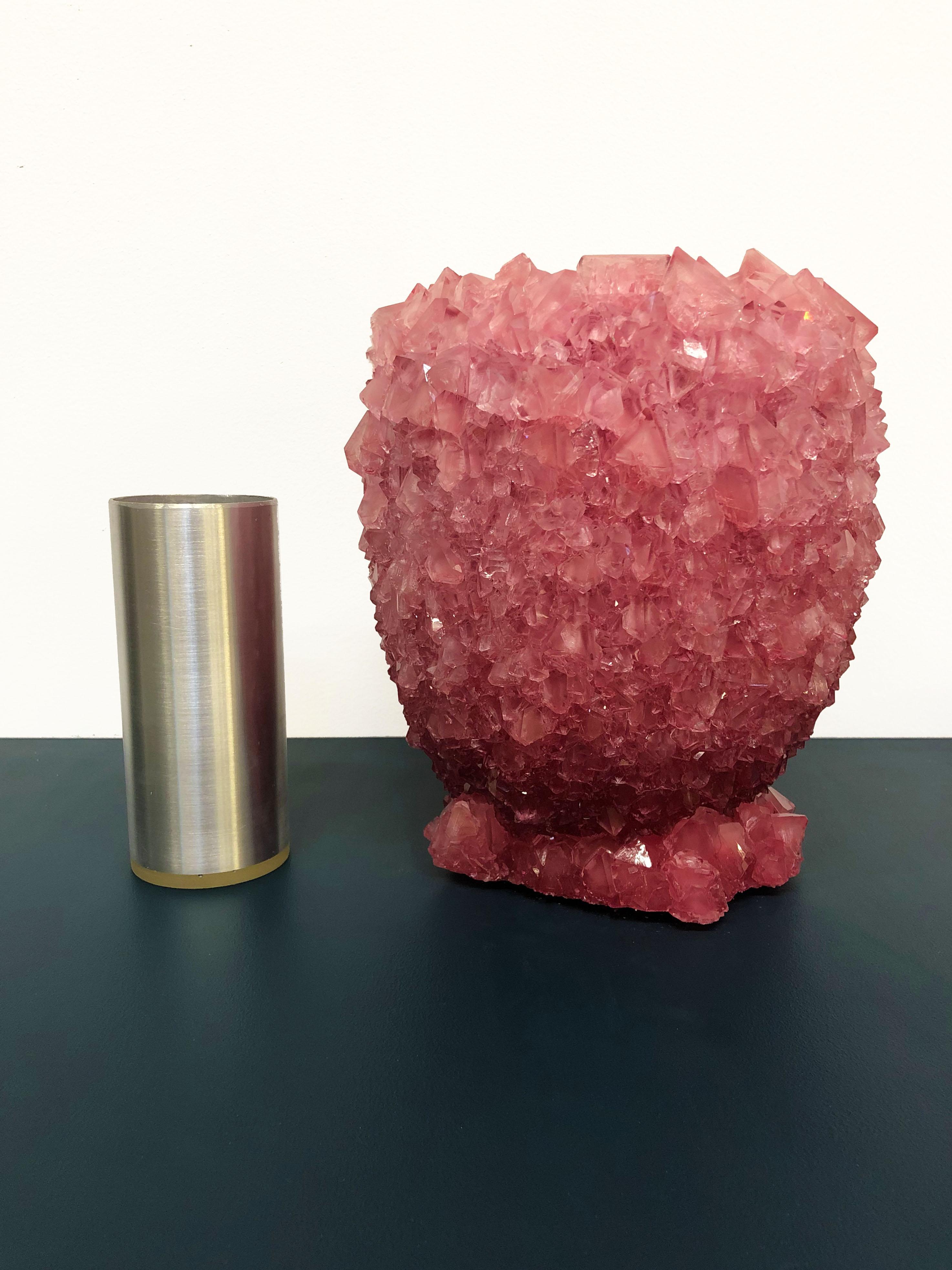 Crystal Vase Raspberry Medium by Isaac Monte 1