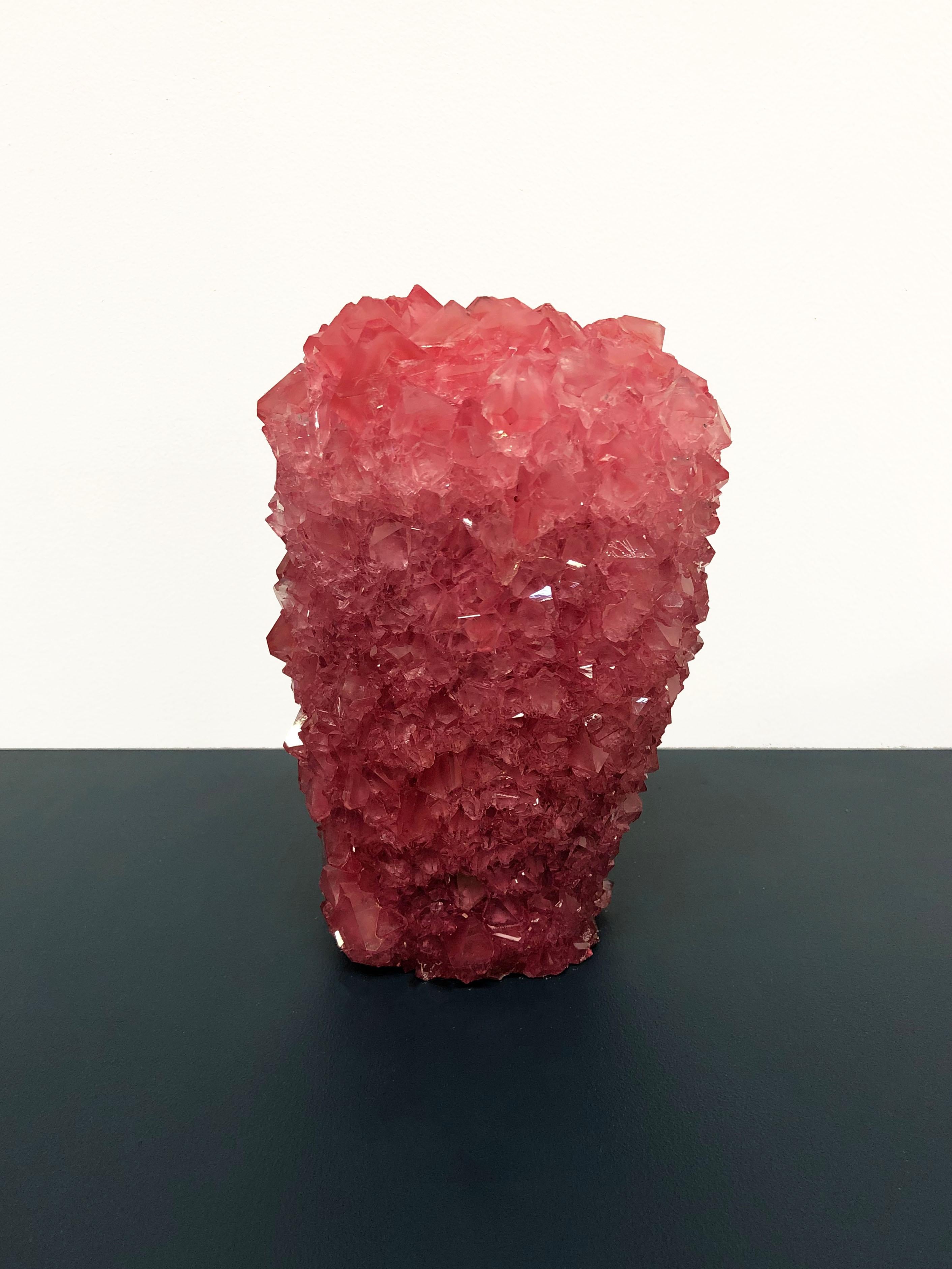 Baroque Crystal Vase Raspberry Small by Isaac Monte