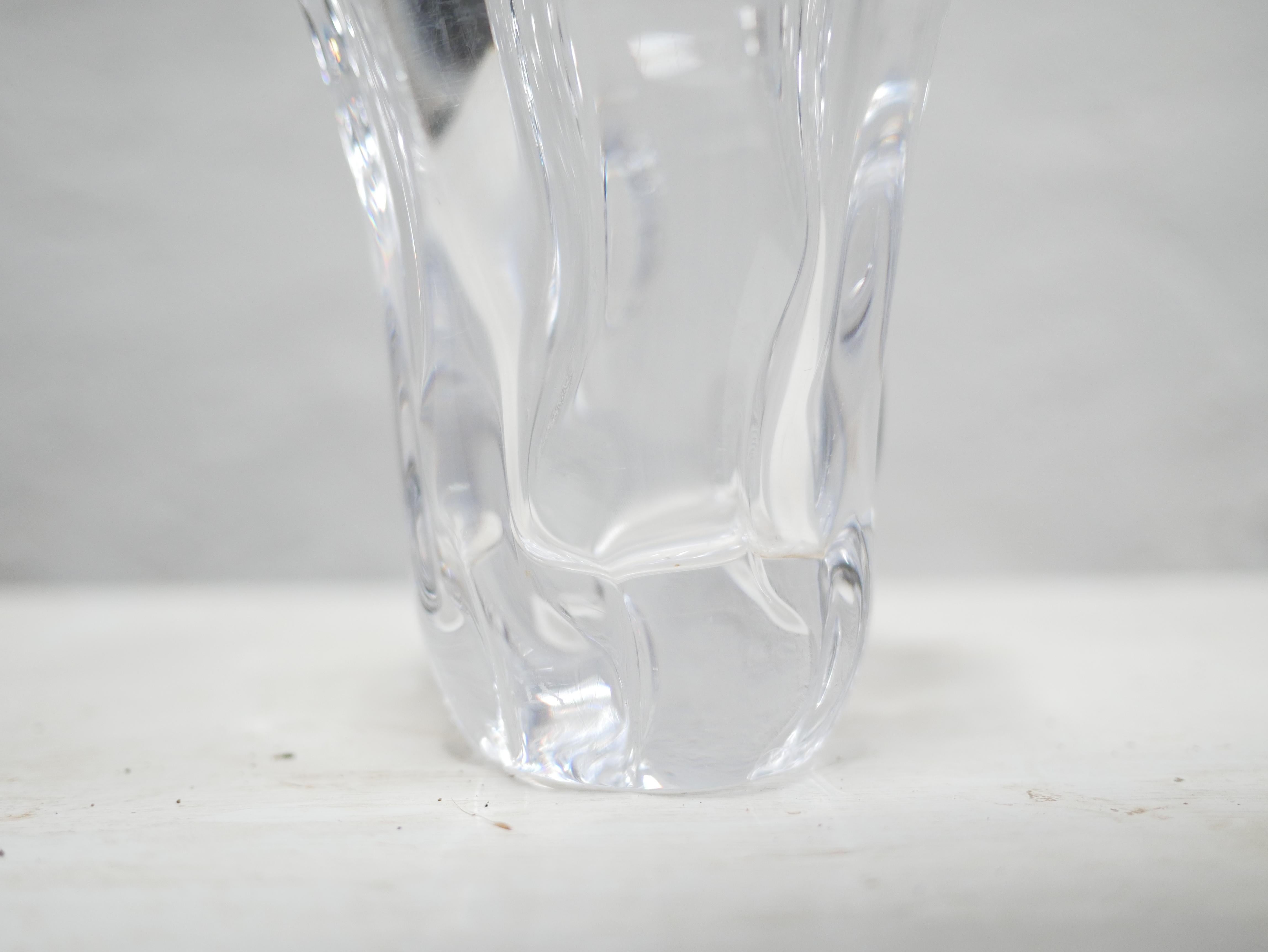 Crystal Vase Signed Daum, France For Sale 2