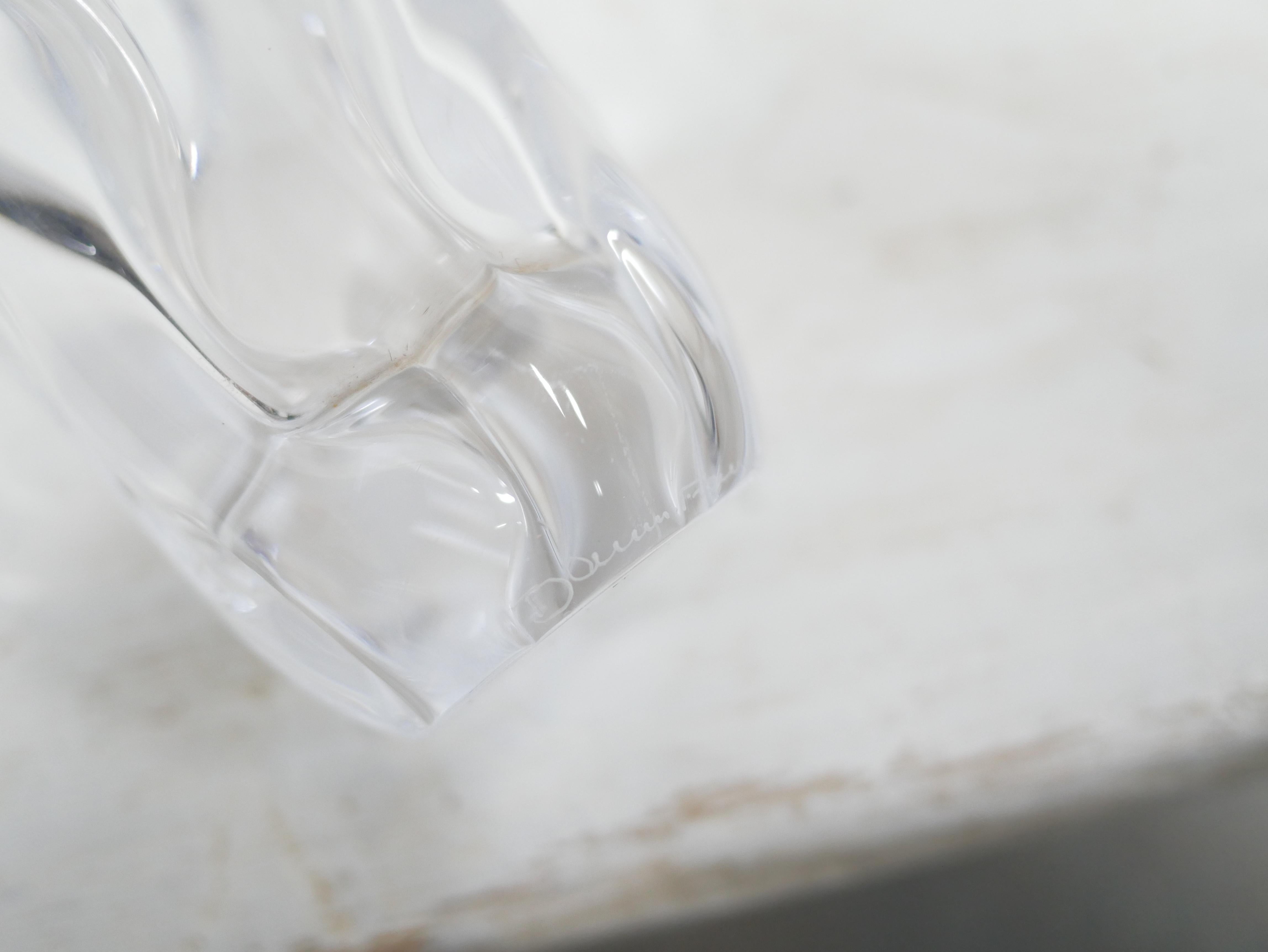 Crystal Vase Signed Daum, France For Sale 4