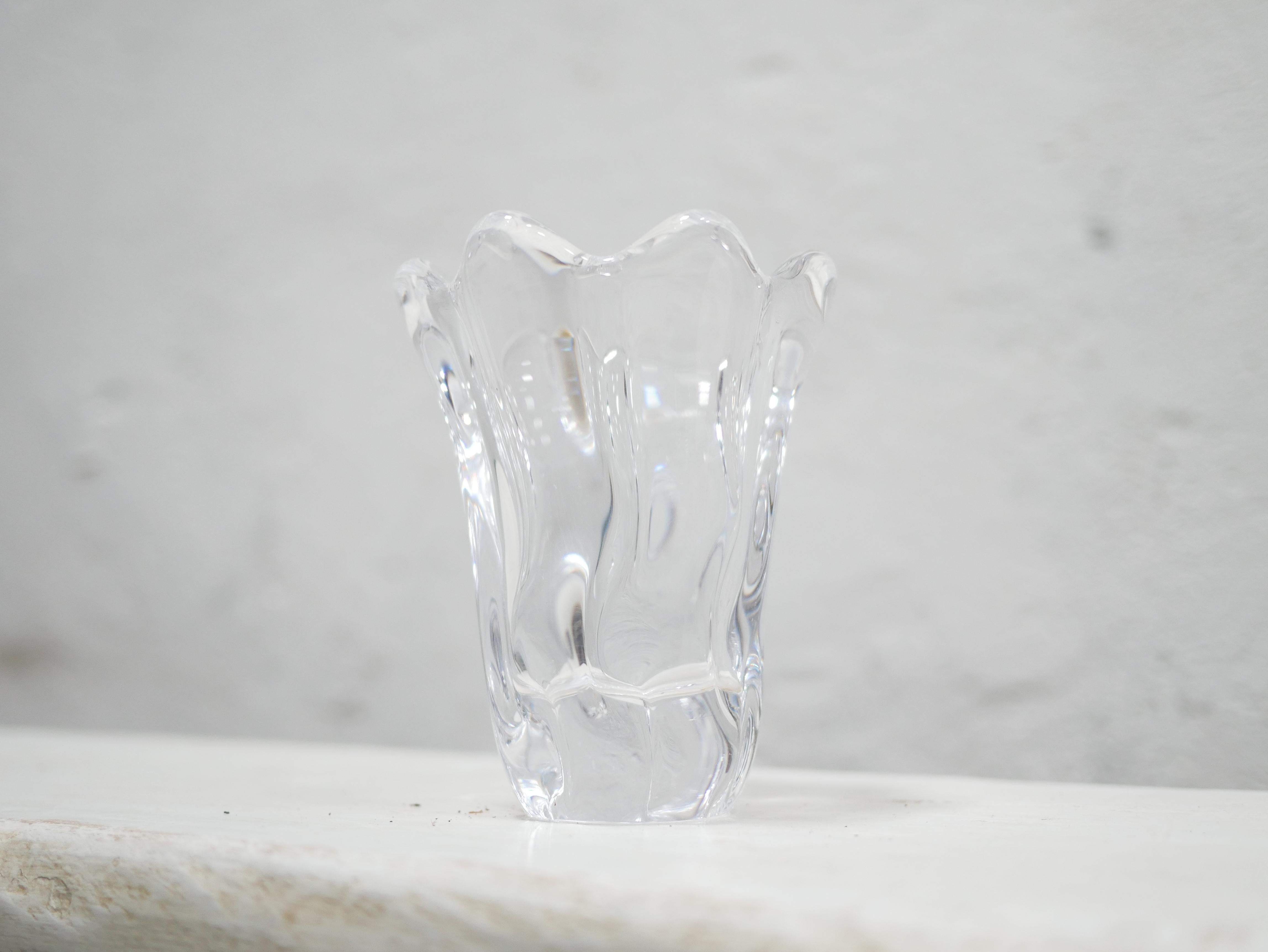 French Crystal Vase Signed Daum, France For Sale