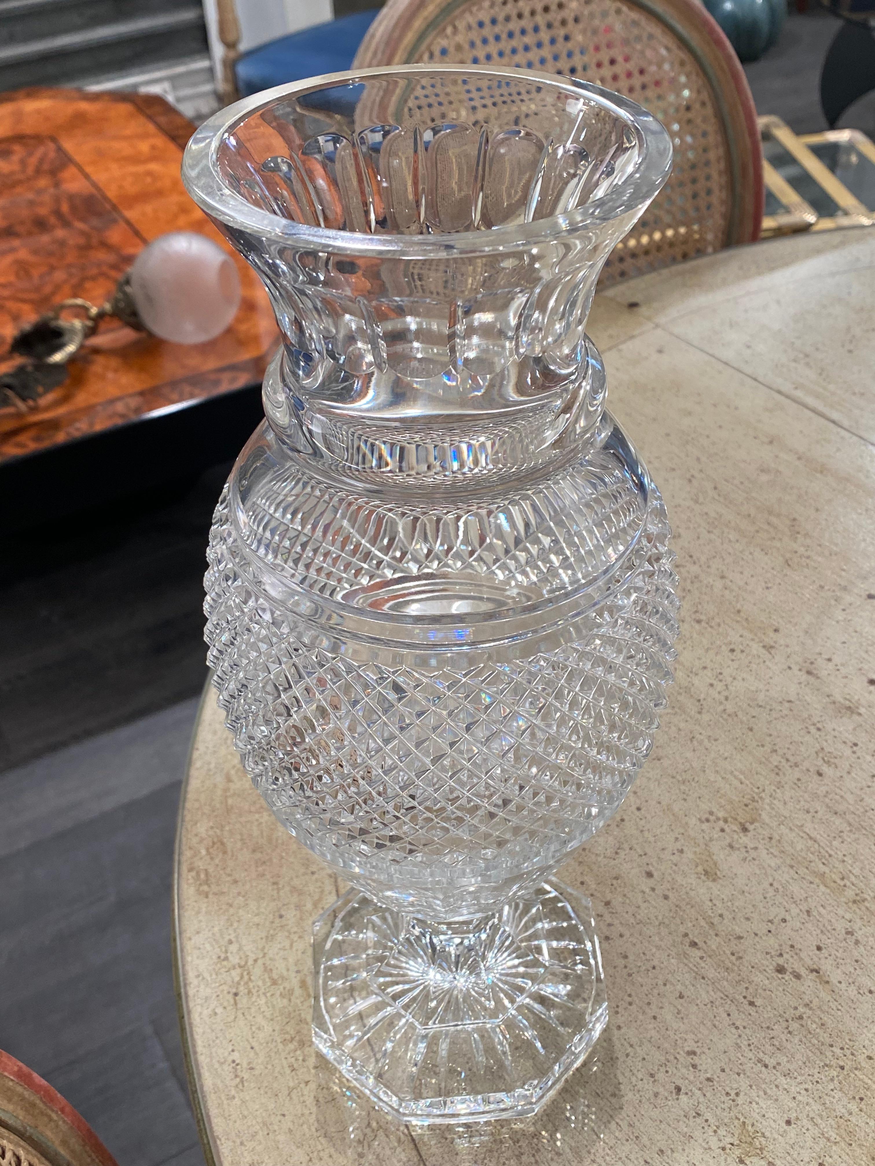 Crystal Vase In Good Condition For Sale In Saint ouen, FR