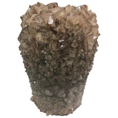 Crystal Vase Taupe Large by Isaac Monte