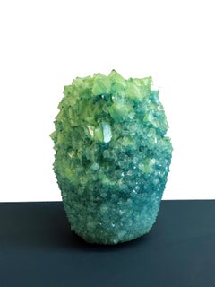Crystal Vase Teal Large 1 by Isaac Monte
