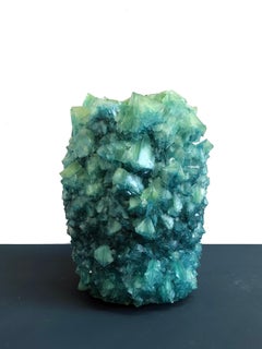 Crystal Vase Teal Large 3 by Isaac Monte