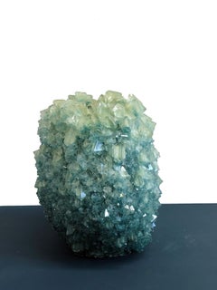Crystal Vase Teal Large 4 by Isaac Monte