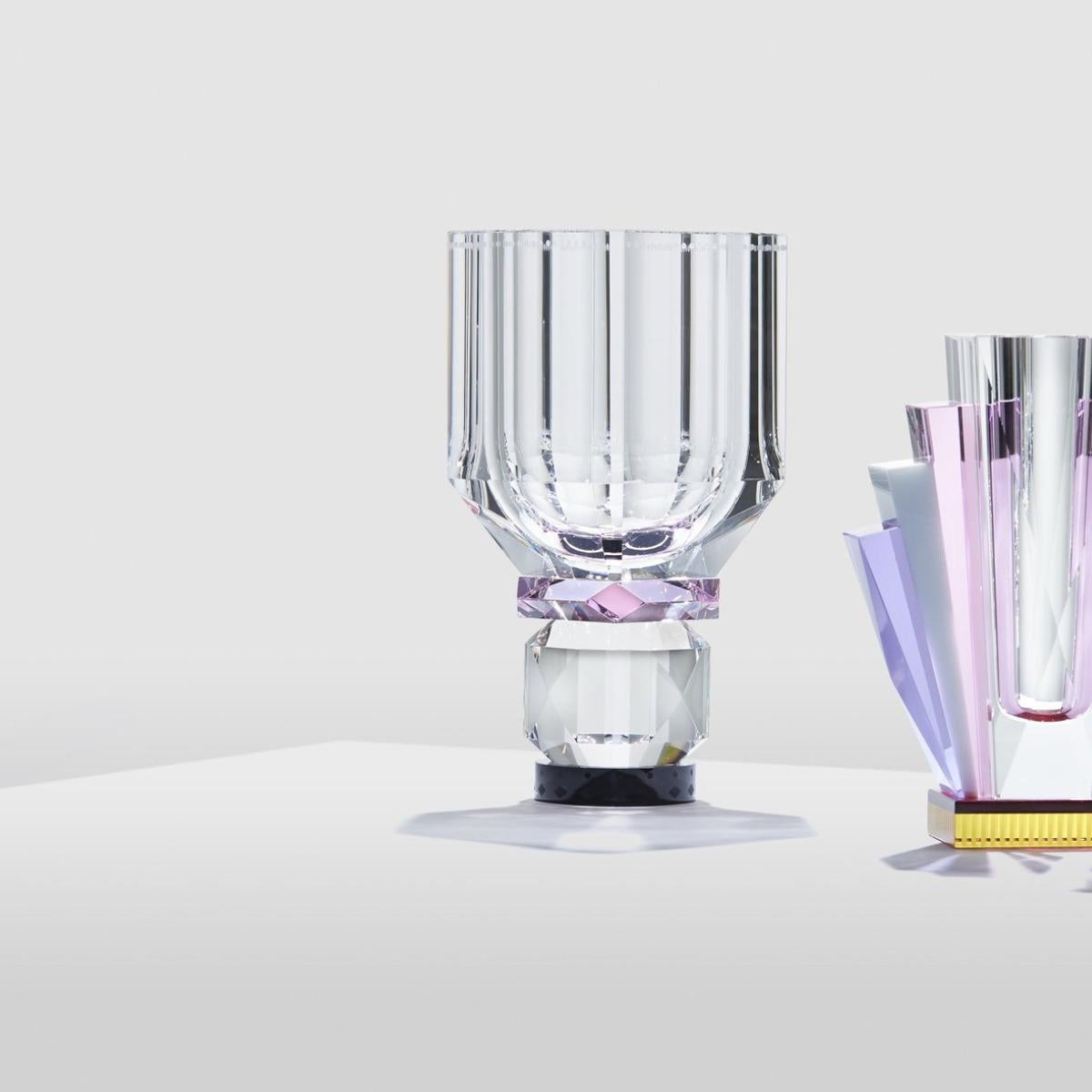 Crystal vase, UTA model, 21st century.

Beyond its aesthetic appeal, a crystal vase becomes a captivating focal point, refracting light and enhancing the overall ambience of the room.
Estimated production time: 2 to 6 weeks.

h: 27.8cm; w: 13cm; d: