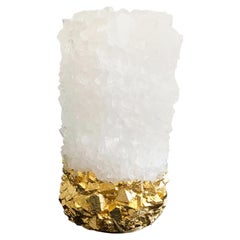 Crystal Vase White Golden Small by Isaac Monte