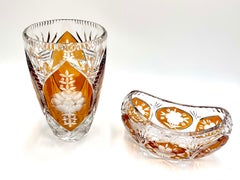 Crystal Vase with a Bowl, Poland, 1960s