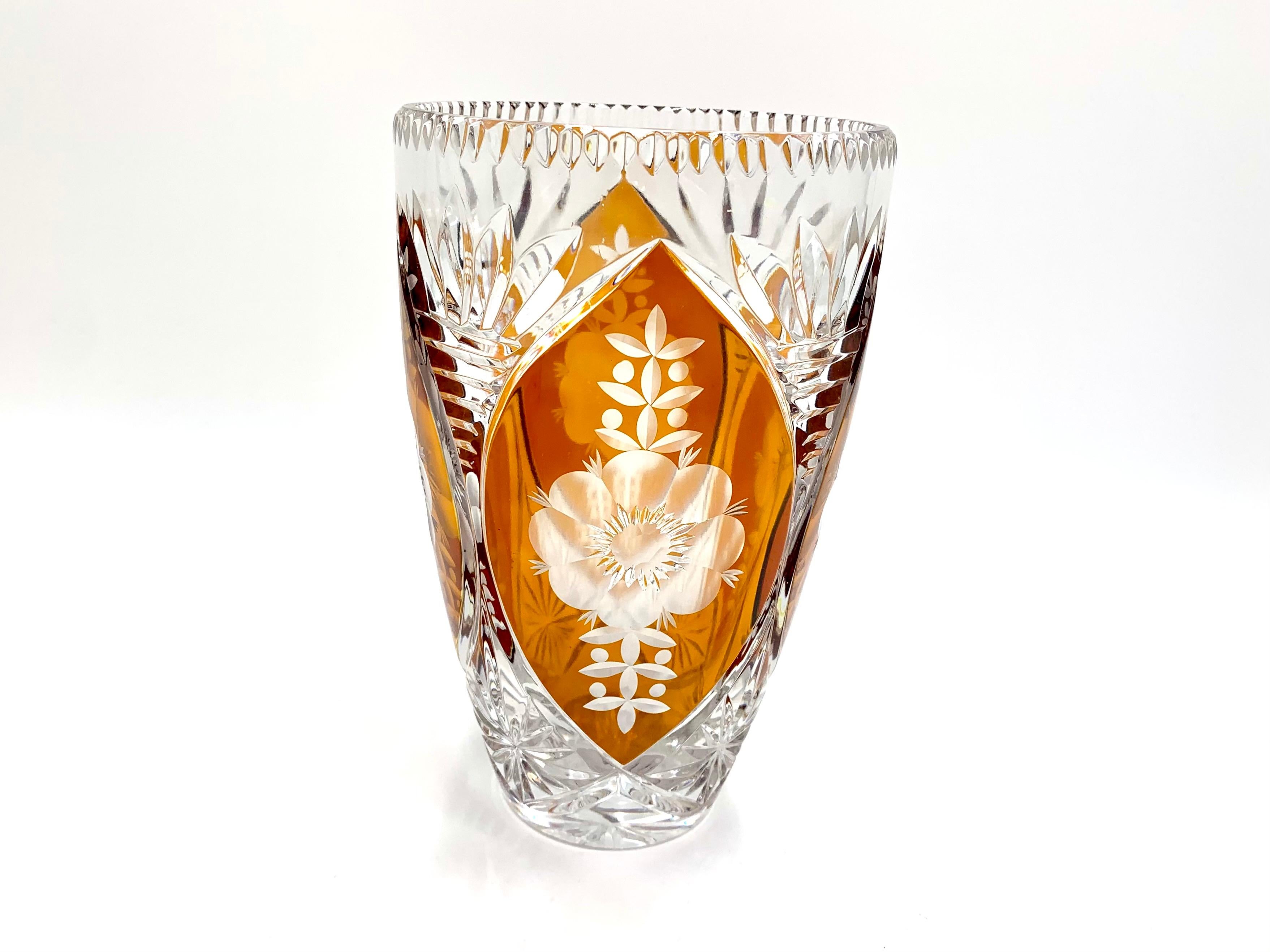 Polish Crystal Vase with a Bowl, Poland, 1960s