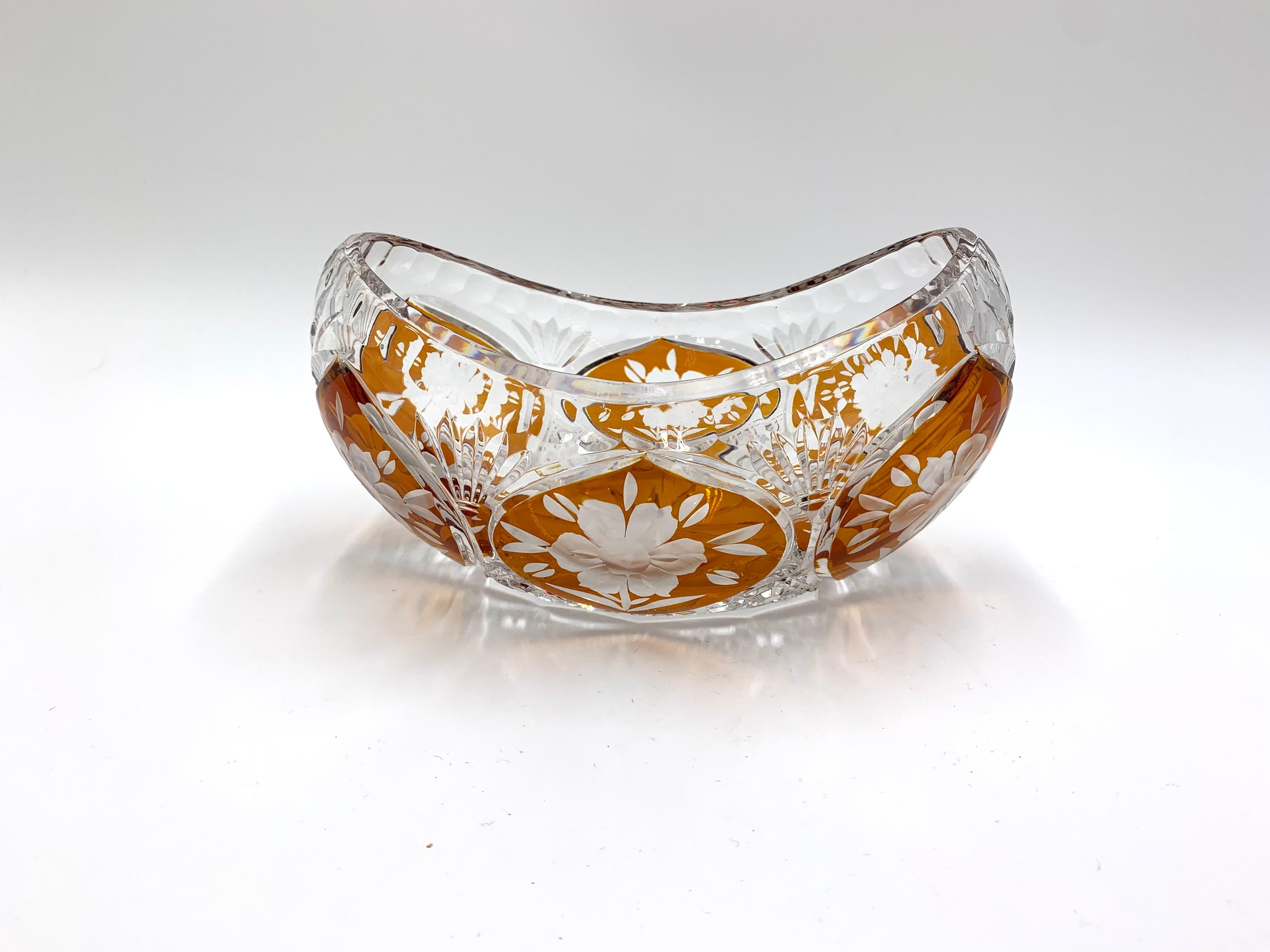 Crystal Vase with a Bowl, Poland, 1960s In Good Condition In Chorzów, PL