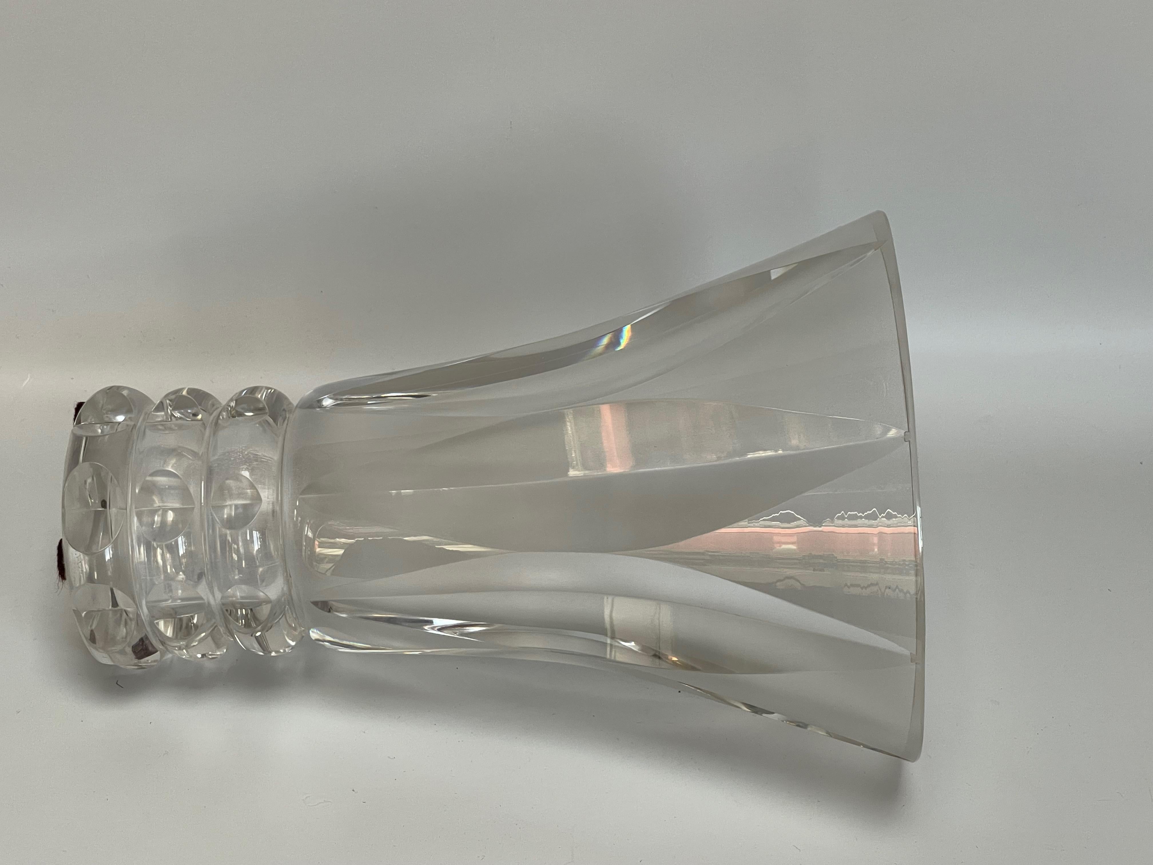 Crystal Vase with Cut Sides Cristallerie Saint Louis For Sale 5