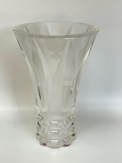 Crystal Vase with Cut Sides Cristallerie Saint Louis