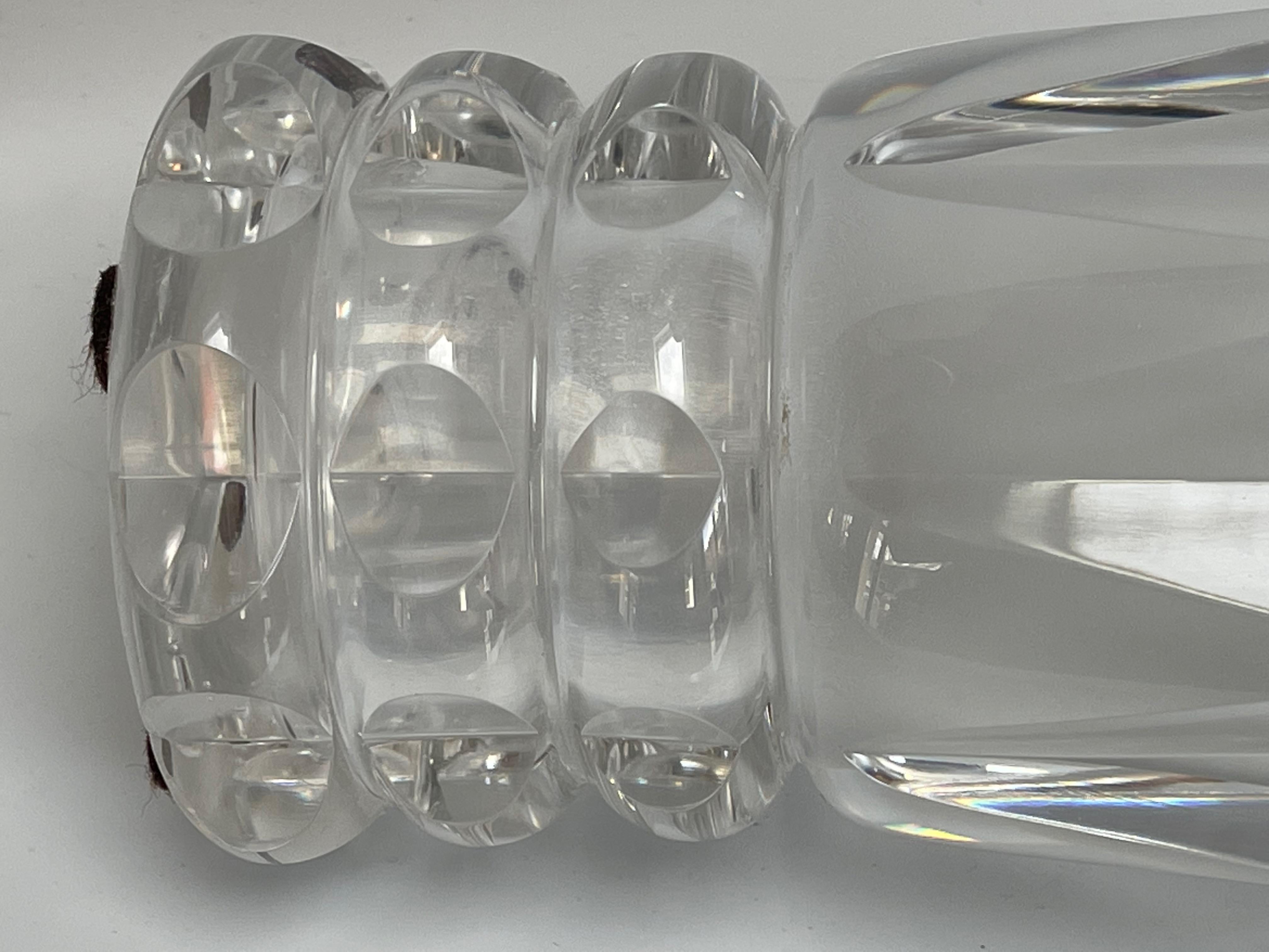 Crystal Vase with Cut Sides Cristallerie Saint Louis For Sale 4