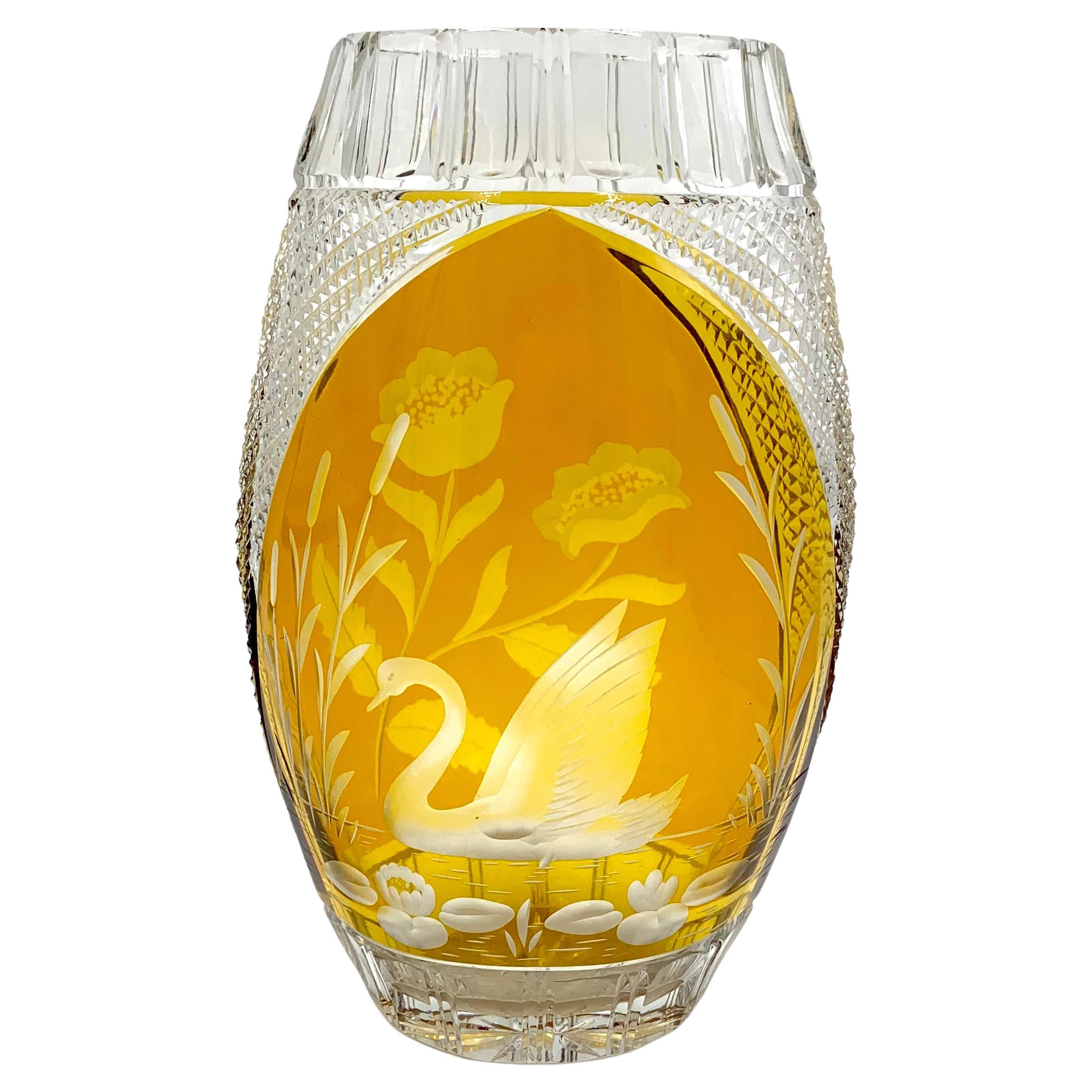 Briard Black Vase with Gold and Silver Metallic Village Scene