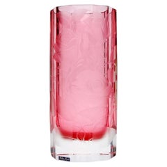 Kristallvase mit Rosen, Tschechien, von Milan Mottl und Balcar, 2000er Jahre