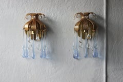 Crystal Wall Lights by Palme & Walter Palwa, 1960s, Set of 2
