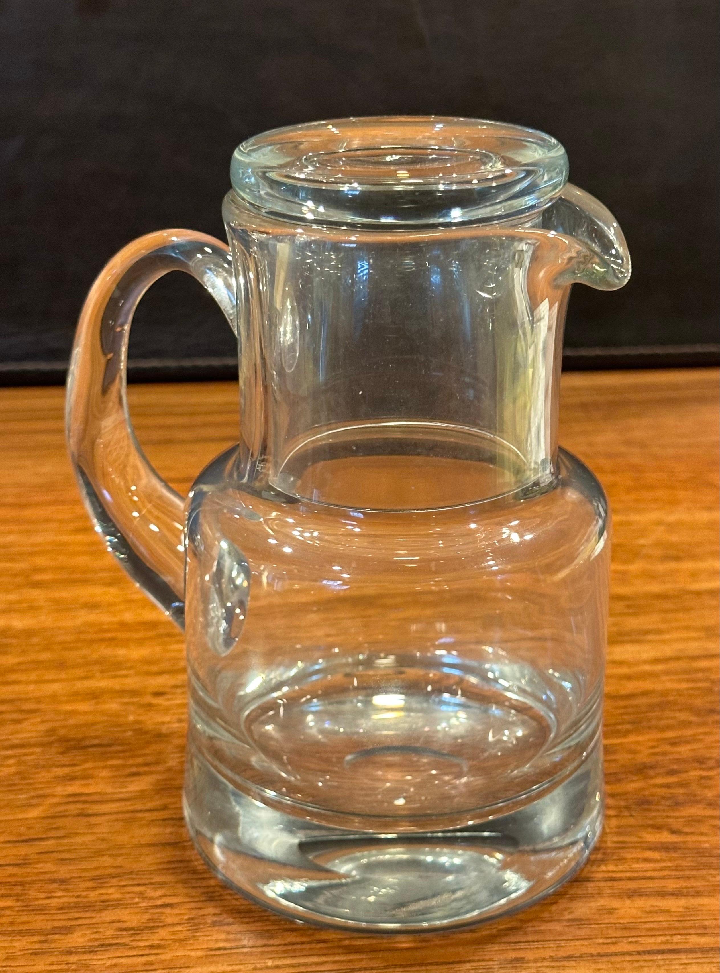 Modern Crystal Water Carafe and Cup by Tiffany & Co.