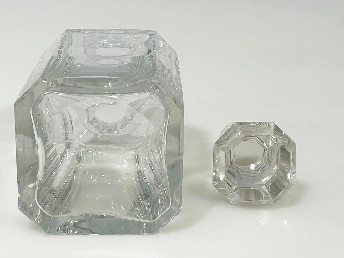 European Crystal Whiskey decanter by Val Saint Lambert, signed For Sale