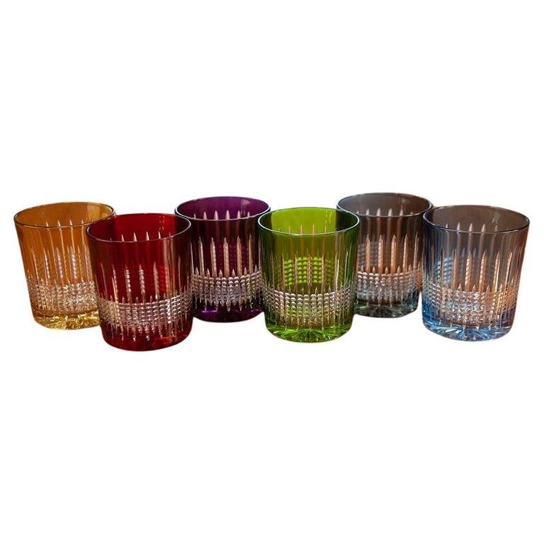 Crystal Whiskey Lowball Glasses 6 pcs (10.8 fl oz) multicolored For Sale 2
