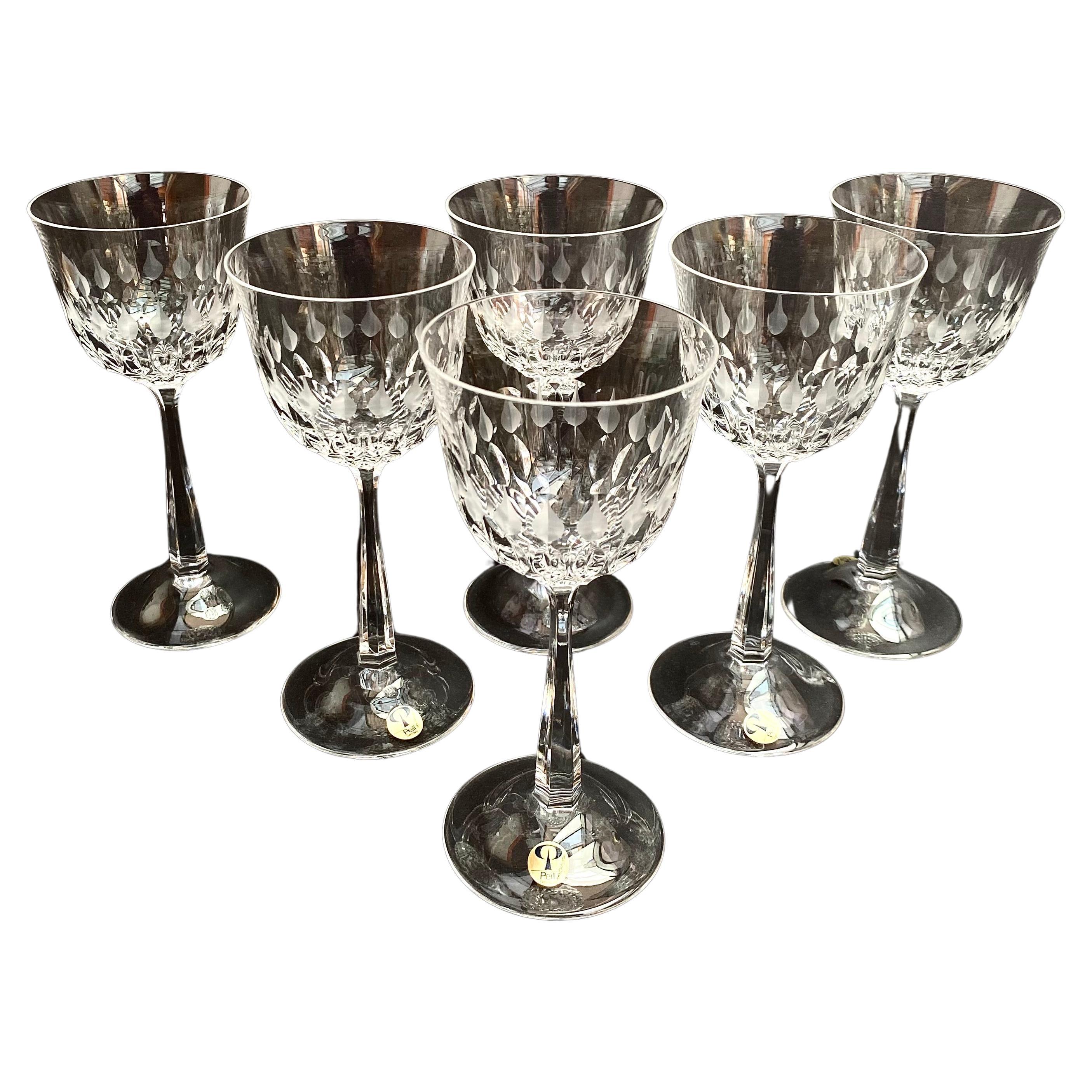 Crystal Wine/ Champagne Glasses Vintage Peill Glasses, Germany For Sale