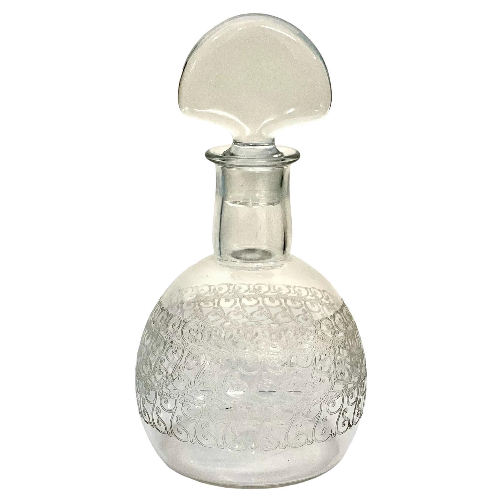 Mid-Century French Glass Wine Carafe Decanter with Stopper and Handle For  Sale at 1stDibs