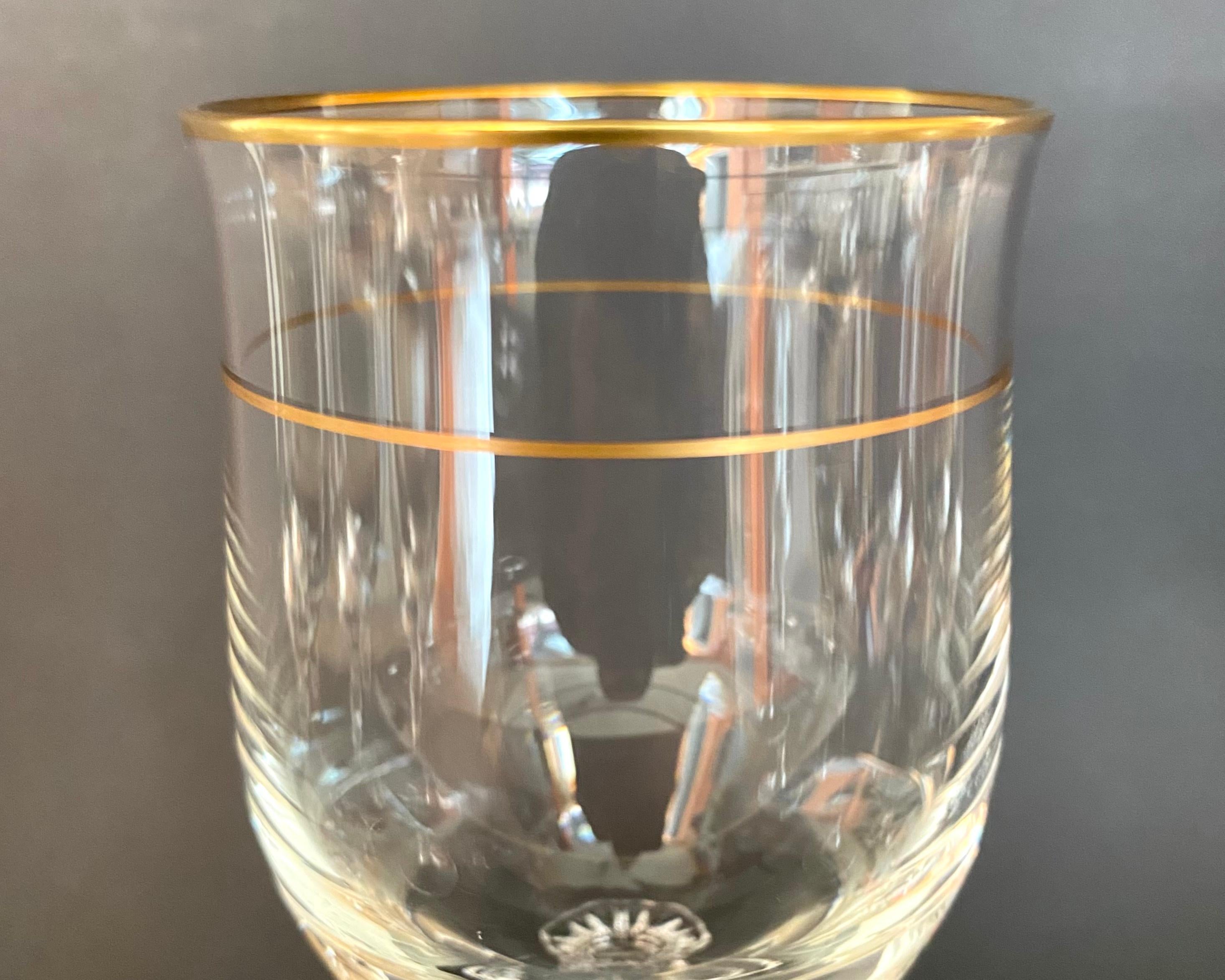 Weingläser aus Kristallkristall von Gallo, 8er-Set Kristall-Weingläser, 1980 im Zustand „Hervorragend“ im Angebot in Bastogne, BE