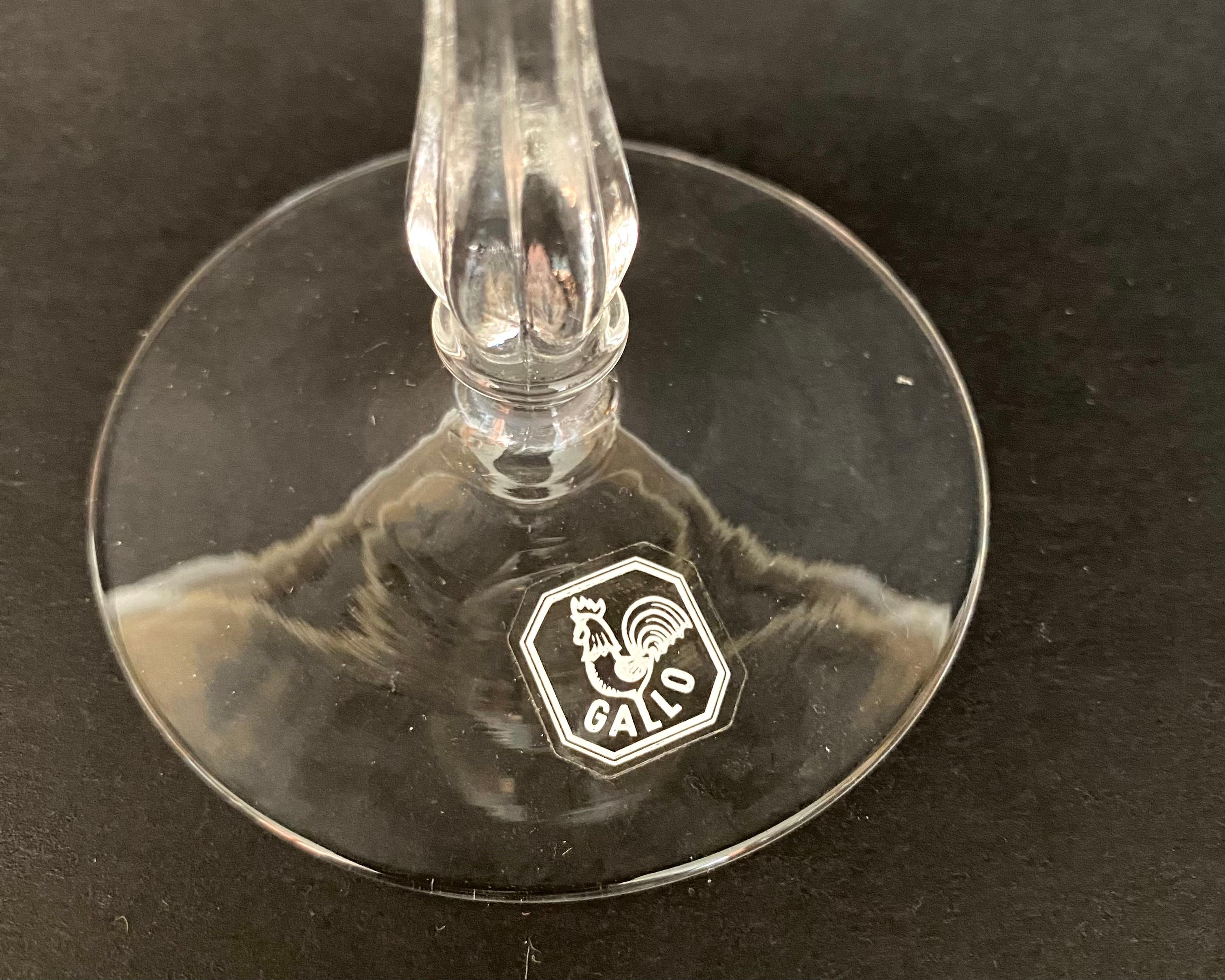 Weingläser aus Kristallkristall von Gallo, 8er-Set Kristall-Weingläser, 1980 (Ende des 20. Jahrhunderts) im Angebot