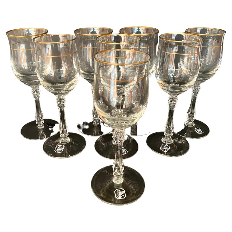 Crystal Wine Glasses by Gallo Set 8 Crystal Wine Glasses, 1980 For Sale at 1stDibs