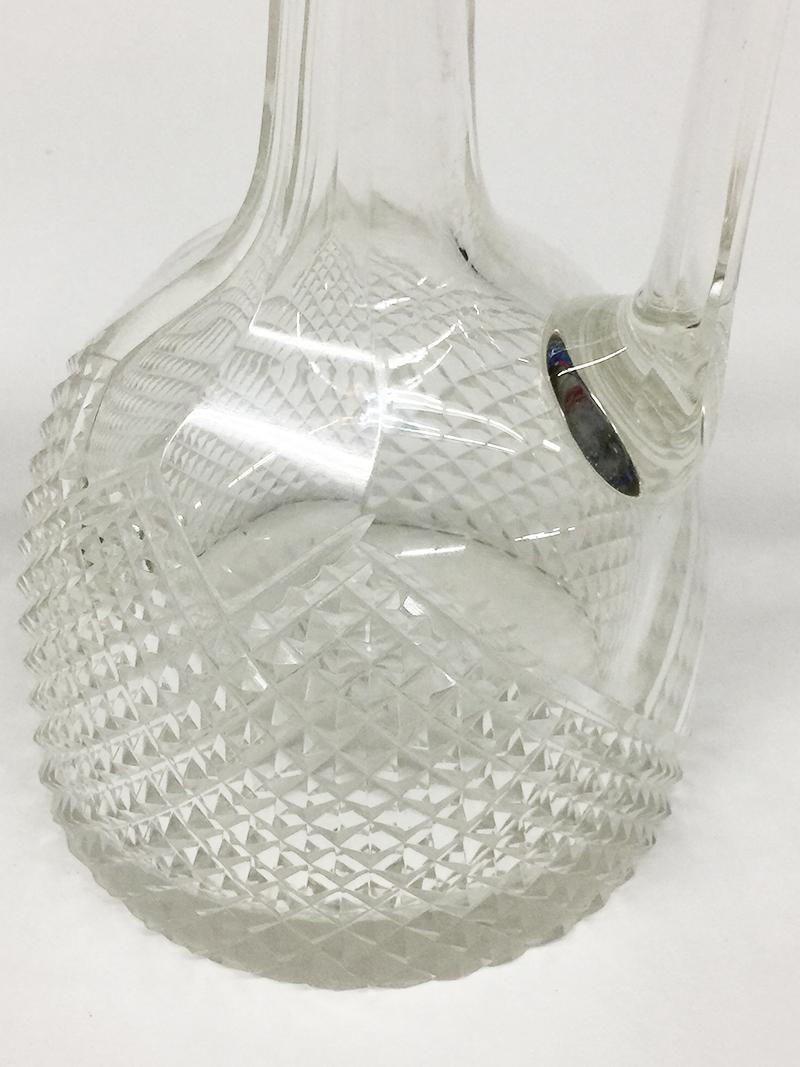 Dutch Crystal jug decanters with Diamond Cut crystal, 1890 For Sale