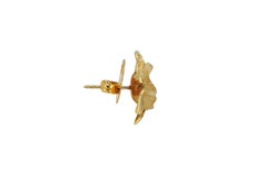 Carve Quartz with Diamond Flower Earrings Set in 18 Karat Gold Settings