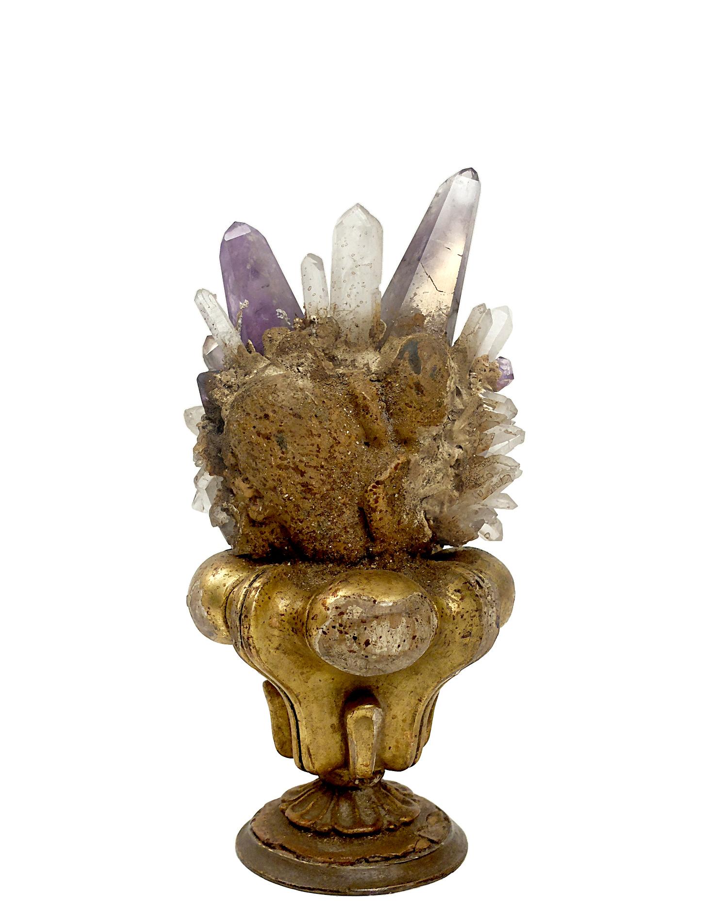 Italian Crystal Wunderkamer Naturalia Specimen, Rock Crystal and Amethyst, Italy, 1880